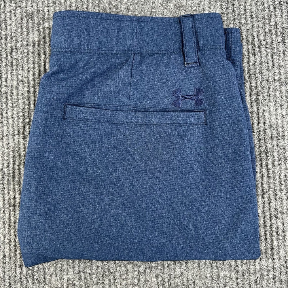 Under Armour Golf Shorts Mens 32 Blue Performance Flat Front Grip Elastic Waist